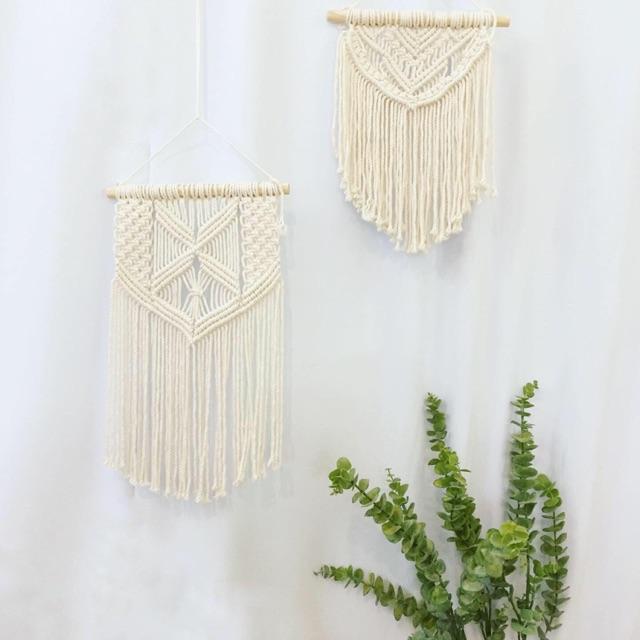 Set 2 macrame mini trang trí phòng ở, quán - Đồ decor tạo điểm nhấn trang trí