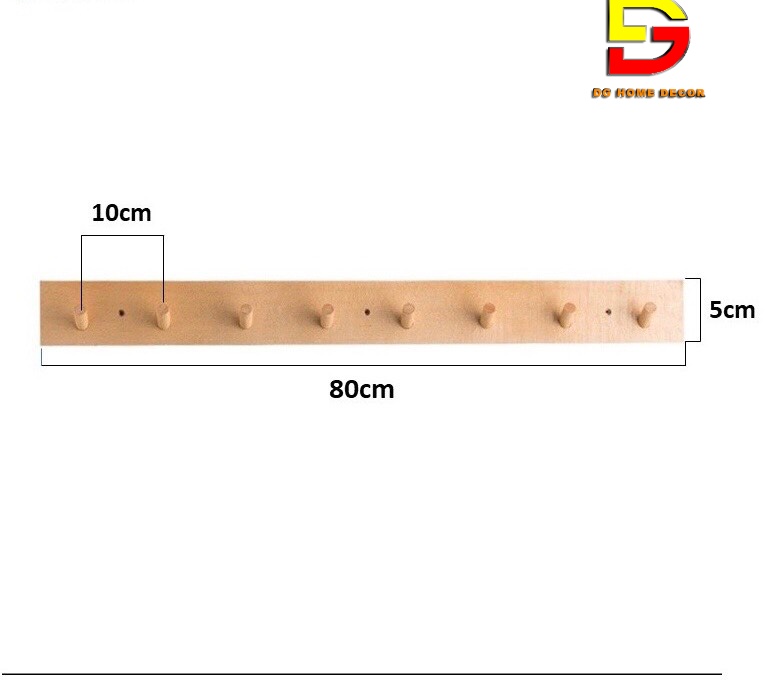 Móc Treo Đồ, Móc Treo Quần Áo Gắn Tường DGHome Nhiều Kích Cỡ Chất Liệu Gỗ Thông Cao Cấp DG-17