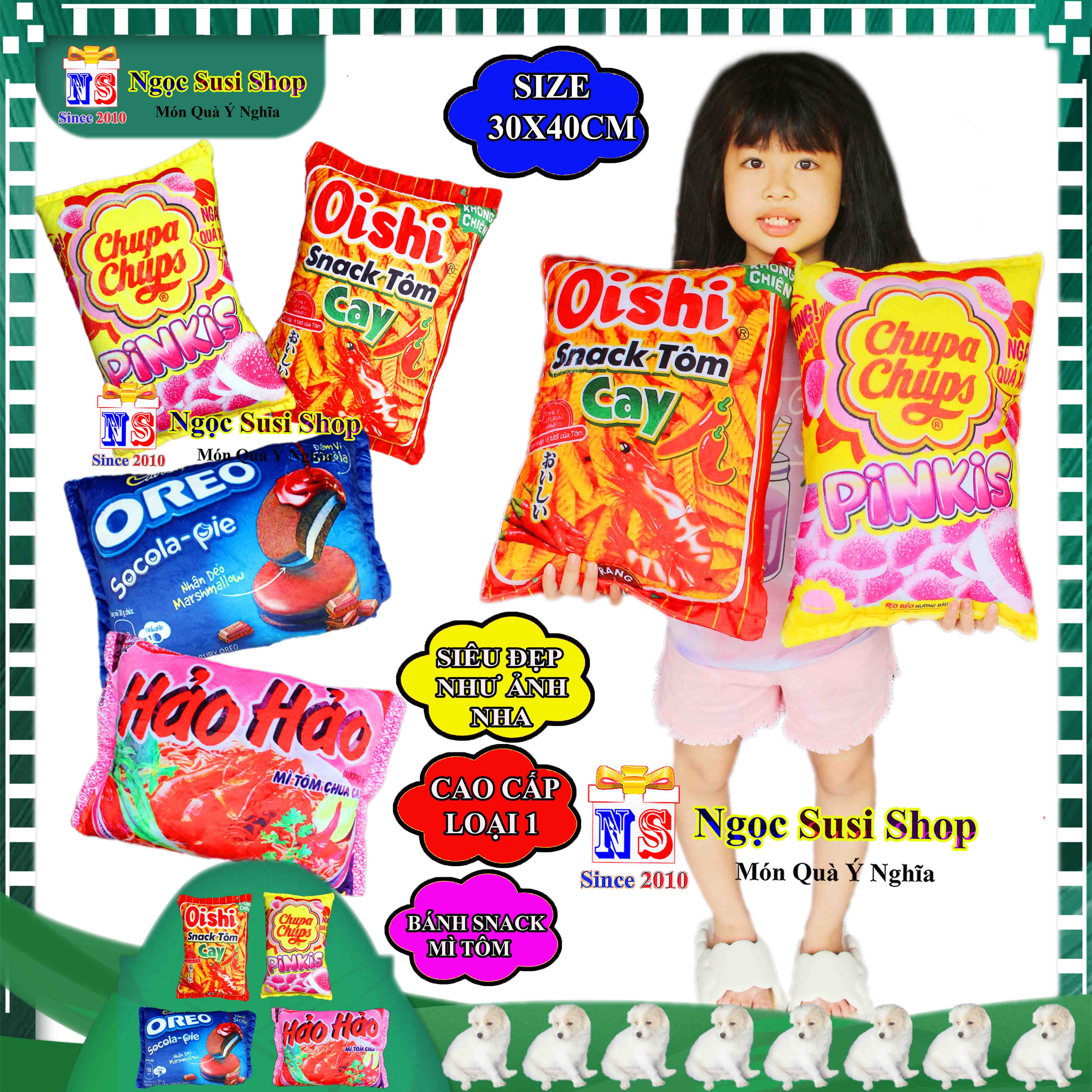 THÚ BÔNG HÌNH GÓI MÌ BÁNH SNACK 3D DÙNG ÔM NGỦ QUÀ TẶNG TRANG TRÍ MẪU MỚI RẤT ĐẸP - GIAO NGẪU NHIÊN MẪU