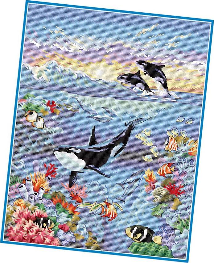 Thế Giới Đại Dương Đóng Dấu Chéo Nữ Thời Trang Bộ Dụng Cụ dùng cho Trẻ Em Thêu 11 Tính