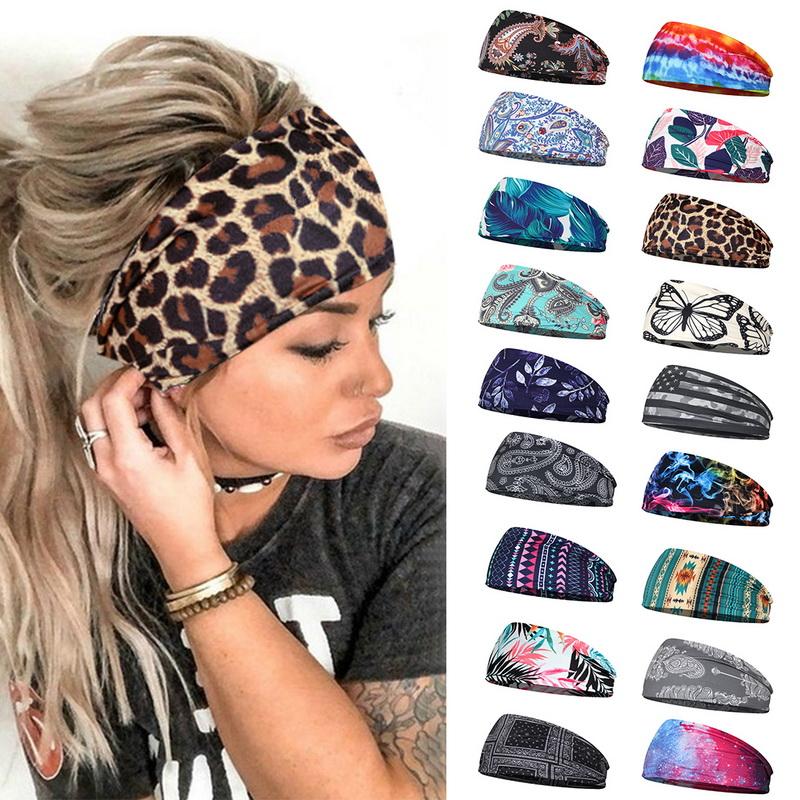 Tie Dye đạp xe Yoga Sport Sweat Band Women Sweatband cho nam giới nữ Yoga Bands Head Sweat Bands An toàn thể thao Color: color 20