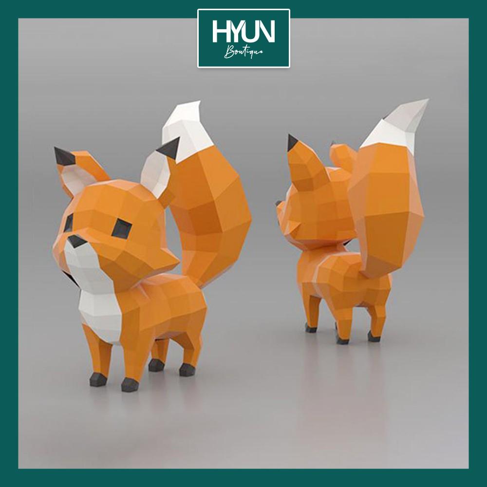 Bộ Mô Hình Giấy Tự Làm Baby Fox Dễ Thương Papercraft 3D - Trang trí- DIY