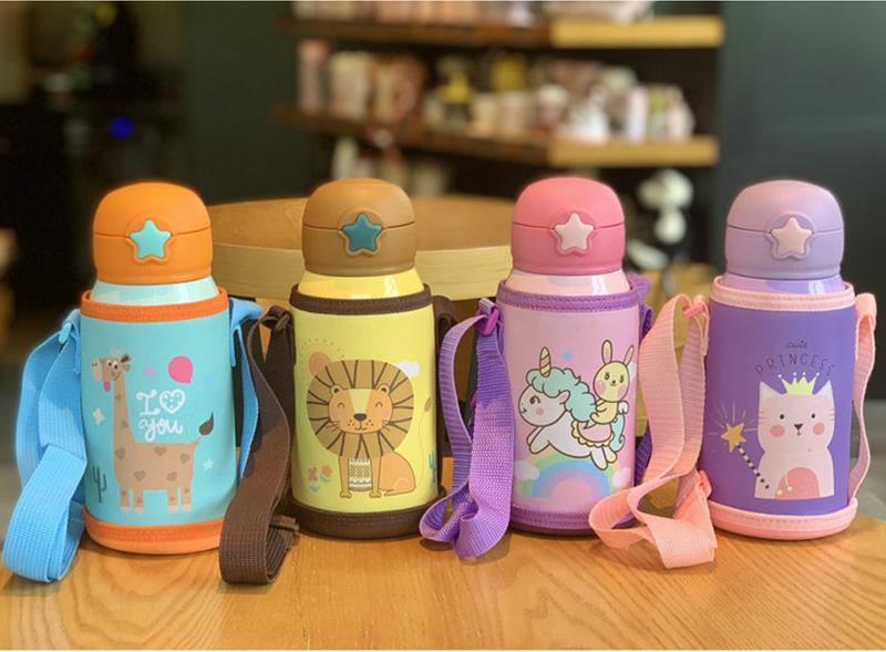 600/550Ml Cho Bé Chén Ăn Có Nắp Thép Không Gỉ Sữa Bình Giữ Nhiệt Trẻ Em Cách Nhiệt Nóng Rò Rỉ-Poof Nhiệt Cup