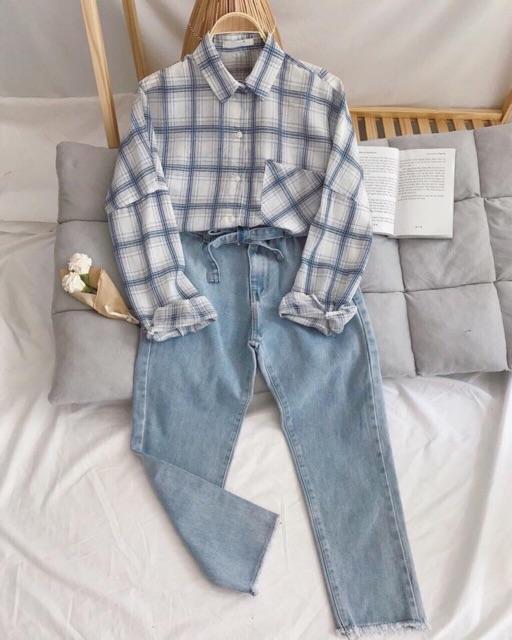 Áo sơ mi oversize caro