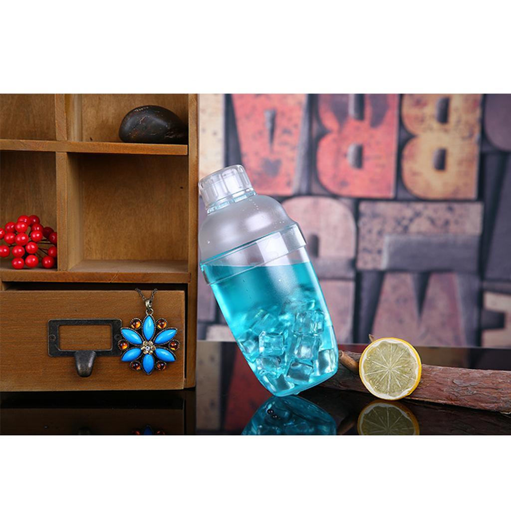 Pack 2 Clear Cocktail Shaker Drink Mixer Bartender Tool 530ml+700ml