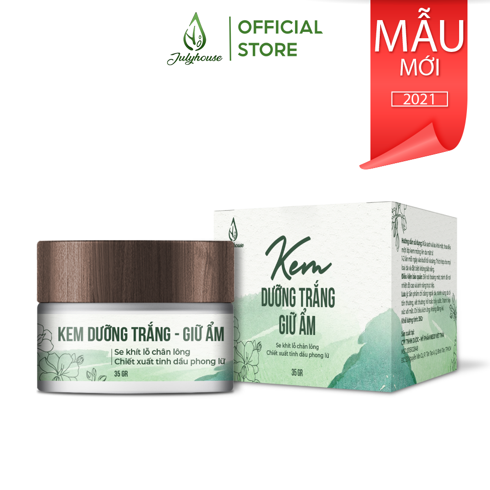 Kem dưỡng trắng tinh dầu Phong Lữ 35g JULYHOUSE công dụng giữ ẩm se khít lỗ chân lông, bổ sung collagen cho da thành phần thiên nhiên an toàn hàng công ty chính hãng xuất xứ Việt Nam