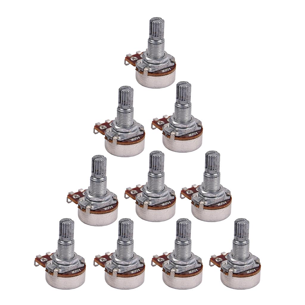 10pcs 18mm Long Split Shaft Potentiometer Audio Pots for Electric Guitar Bass Parts