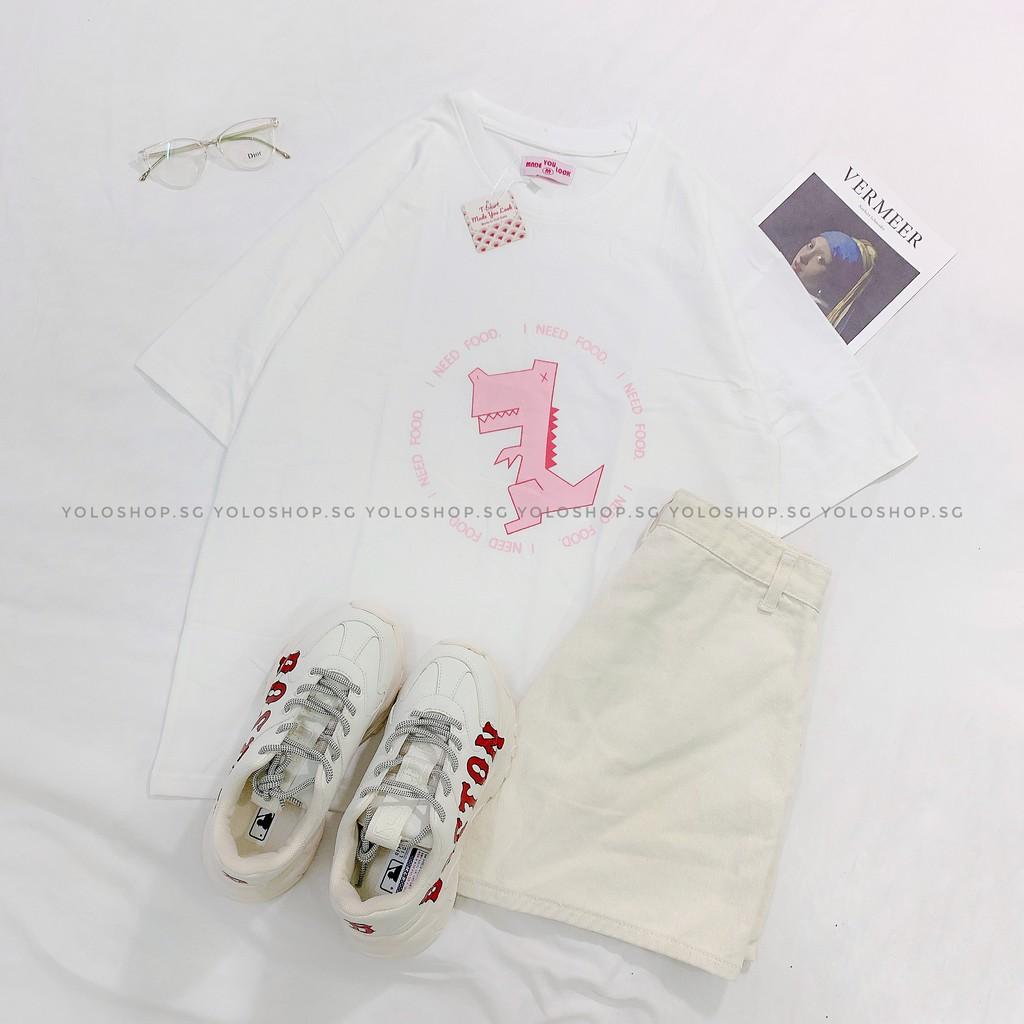 Áo thun tay lỡ I NEED FOOD phông Unisex nam nữ tee oversize form rộng pull Ulzzang Streetwear Hàn Quốc vải mềm