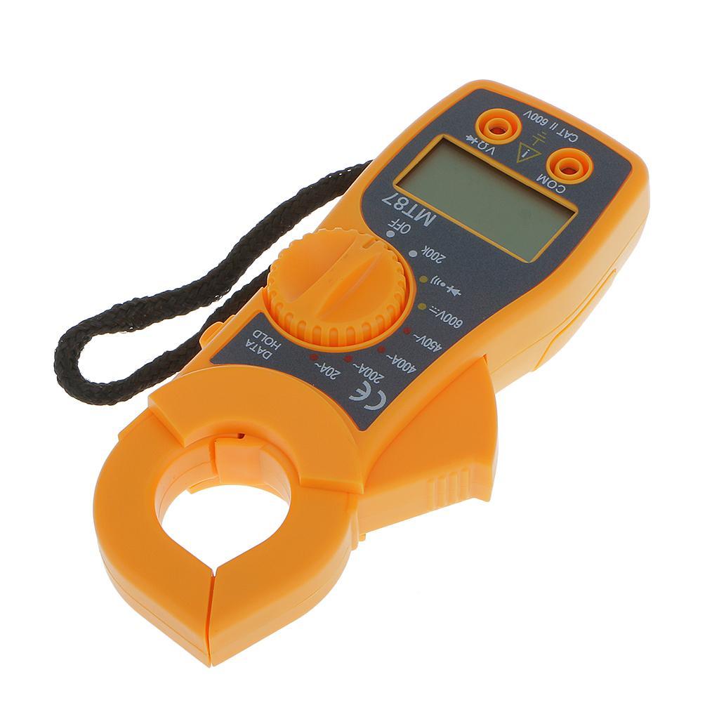 Digital Handheld Voltmeter Ammeter Ohmmeter Multimeter AC DC Tester Clamp Meter LCD Display with Red / Black Test Lead Wires