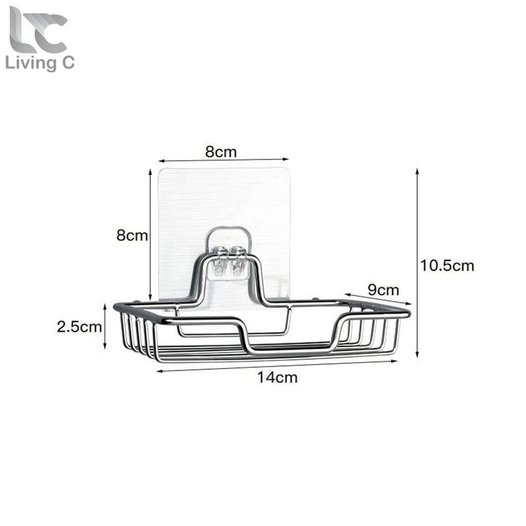 Kệ nhà tắm inox 304 dán tường, khay xà phòng, kệ nhà bếp treo tường để đồ đa năng