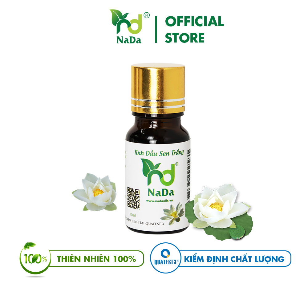 Tinh dầu Sen trắng nguyên chất Nada | Kiểm định QT3 | Thư giãn, Dễ ngủ, Hỗ trợ thiền, Giảm Stress