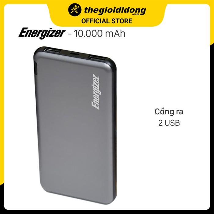 Pin sạc dự phòng Polymer 10.000 mAh Energizer Chiến Binh II UE10046 - Hàng chính hãng