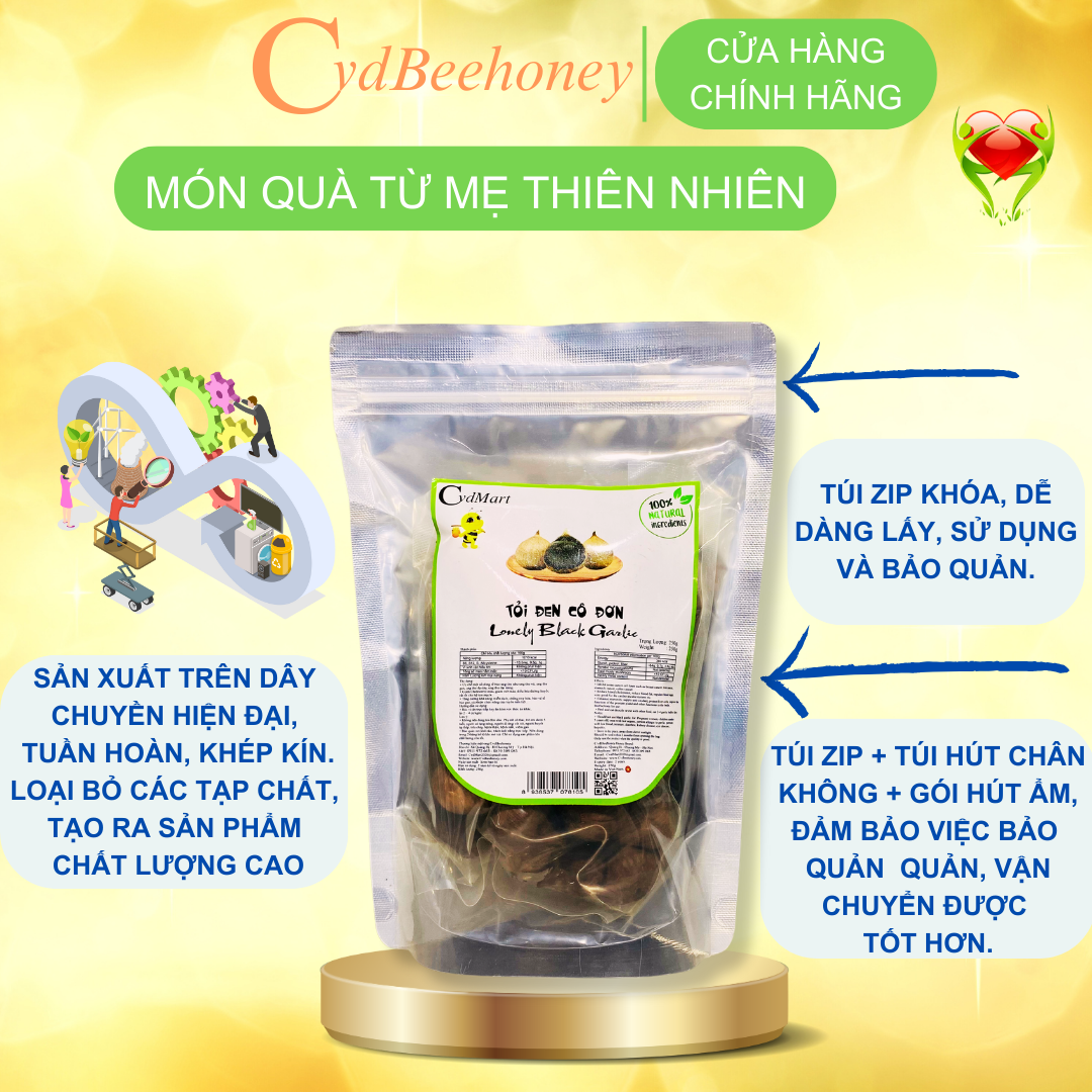 Tỏi Đen Cô Đơn CvdMart 500g - Lonely Black Garlic