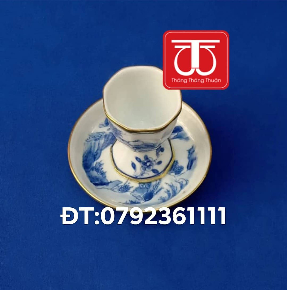 LY NƯỚC BỊT ĐỒNG VẼ SƠN THUỶ CAO 7CM