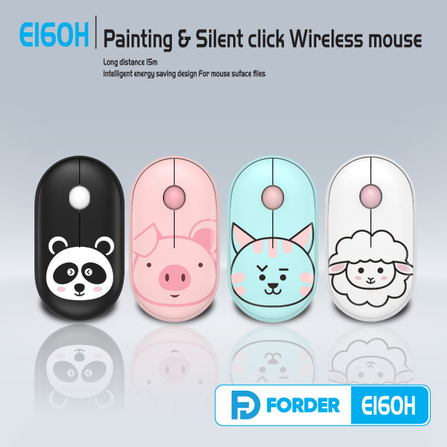 Chuột Máy Tính Không Dây Màu Hồng Hình Dễ Thương FD Wireless 2.5Ghz E160H