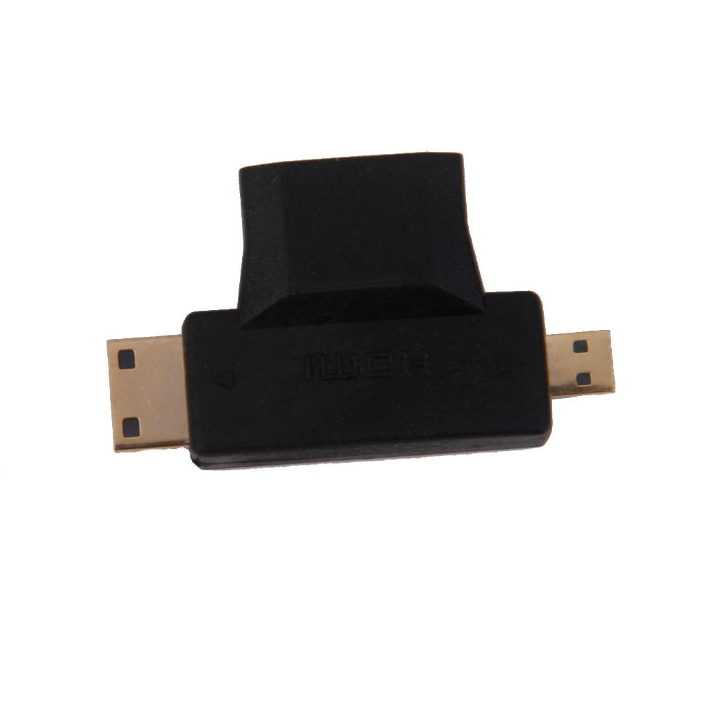 3in1 HDMI Female to Mini HDMI Male to Micro HDMI Male Adapter Connector