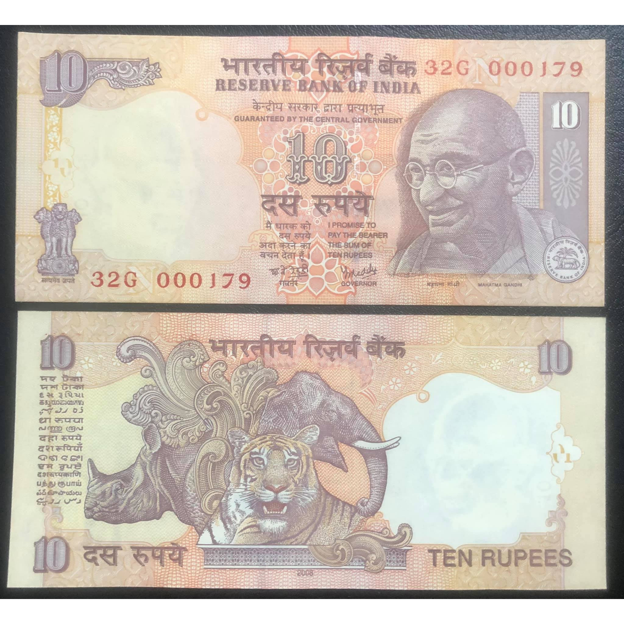 Tờ con Cọp của Ấn Độ 10 rupees