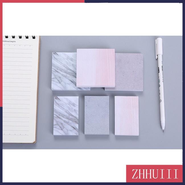 JT Simple Marble Pattern Self Adhesive Memo Pad Sticky Notes School Office Stationery