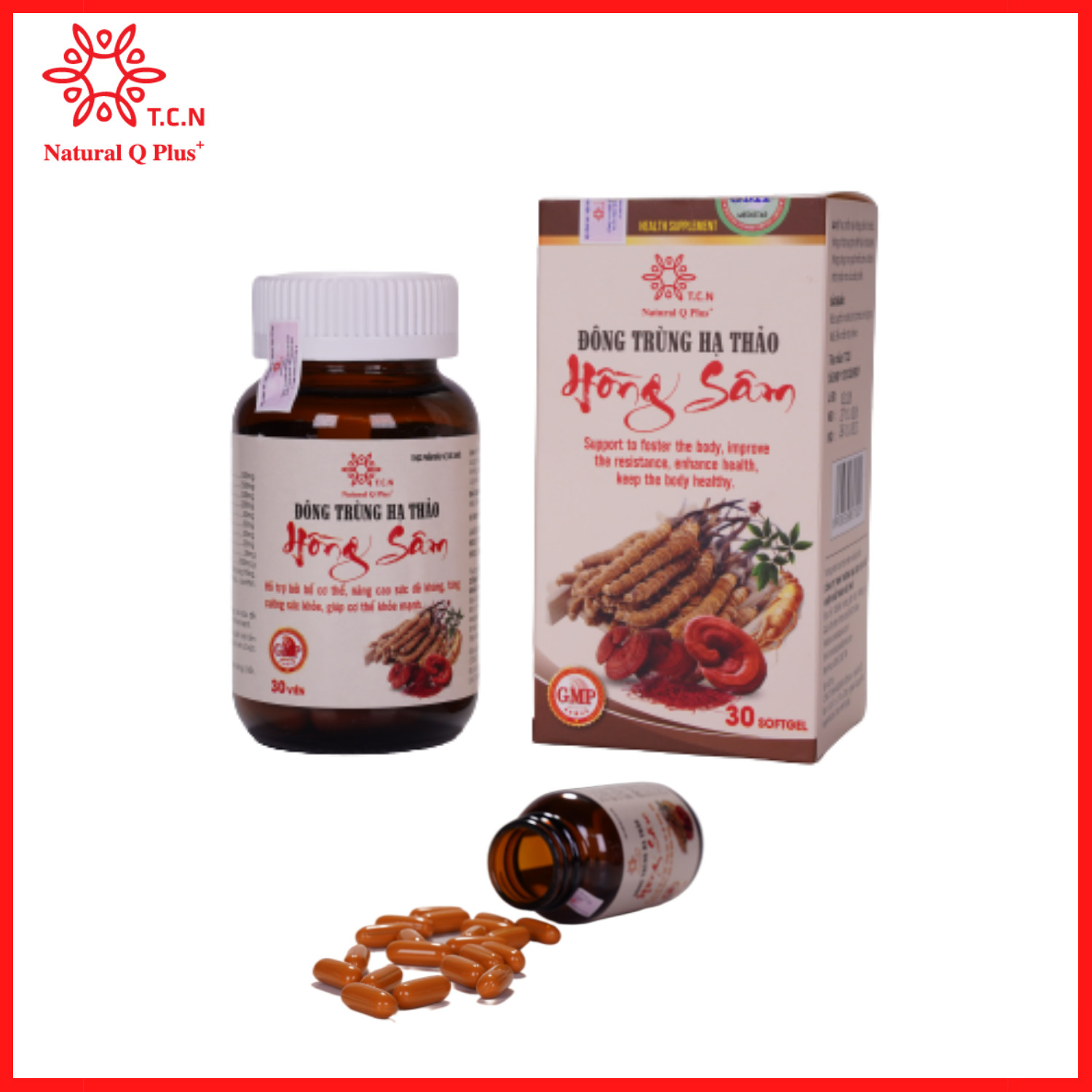 Viên uống Đông Trùng Hạ Thảo Hồng Sâm - Bồi bổ cơ thể, nâng cao sức đề kháng, tăng cường sức khỏe