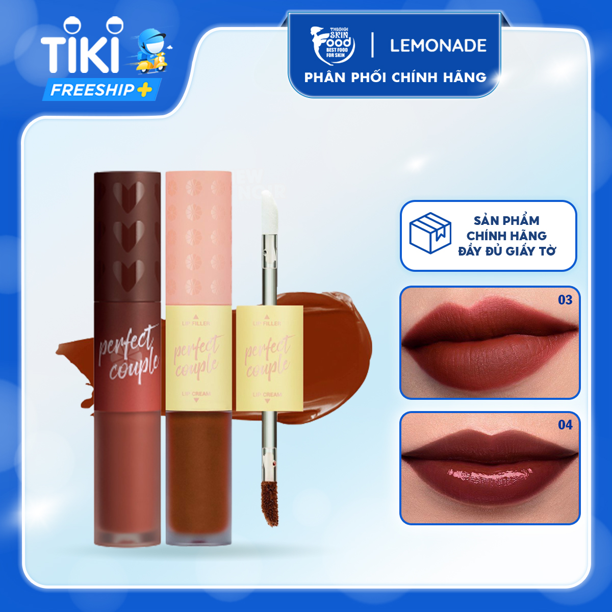 Son Kem Lì 2 Đầu Mịn Mượt, Lâu Trôi Lemonade Perfect Couple Lip