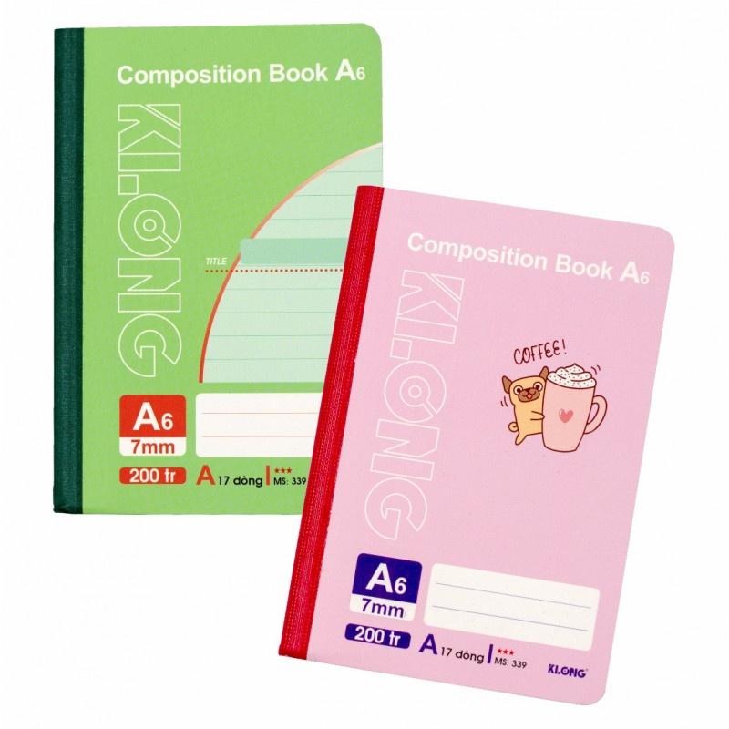 Sổ kẻ ngang may dán gáy Composition book A6 200 trang 58/92; MS: 339