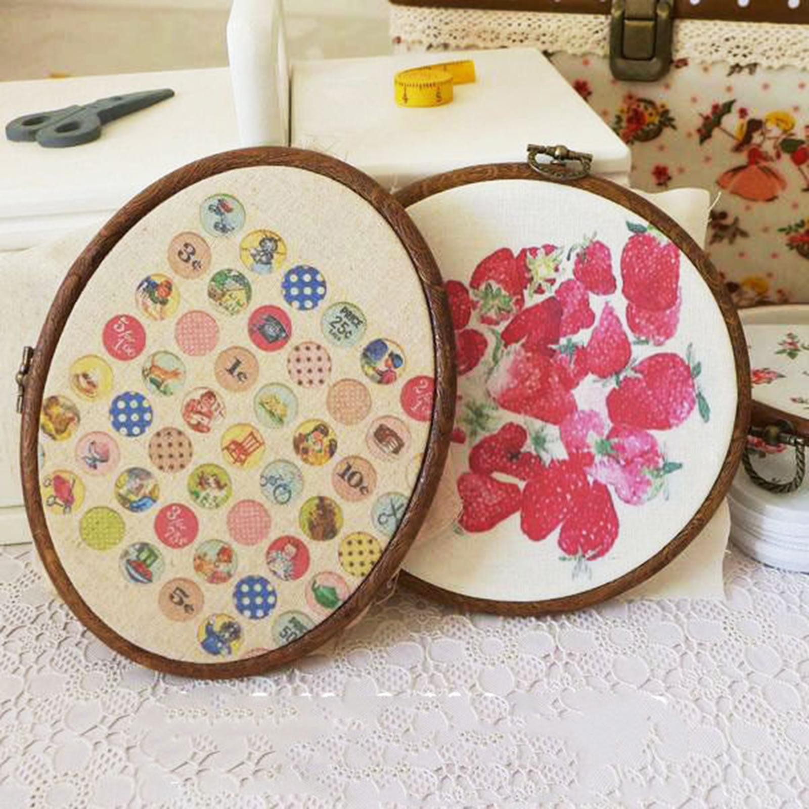 Imitated Wood Embroidery Hoop Cross Stitch Frame DIY Sewing Craft Tool