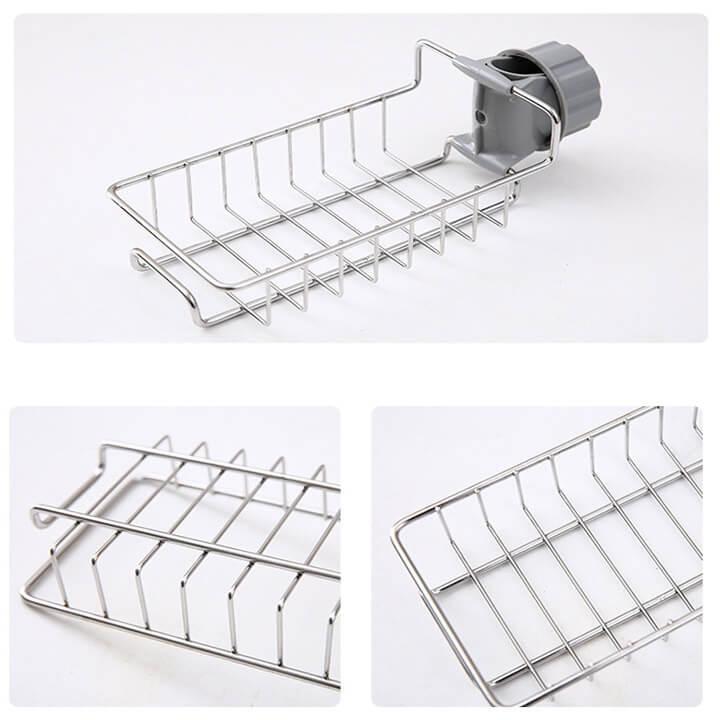 Khay Đựng Dụng Cụ Inox Gắn Vòi Rửa Bát