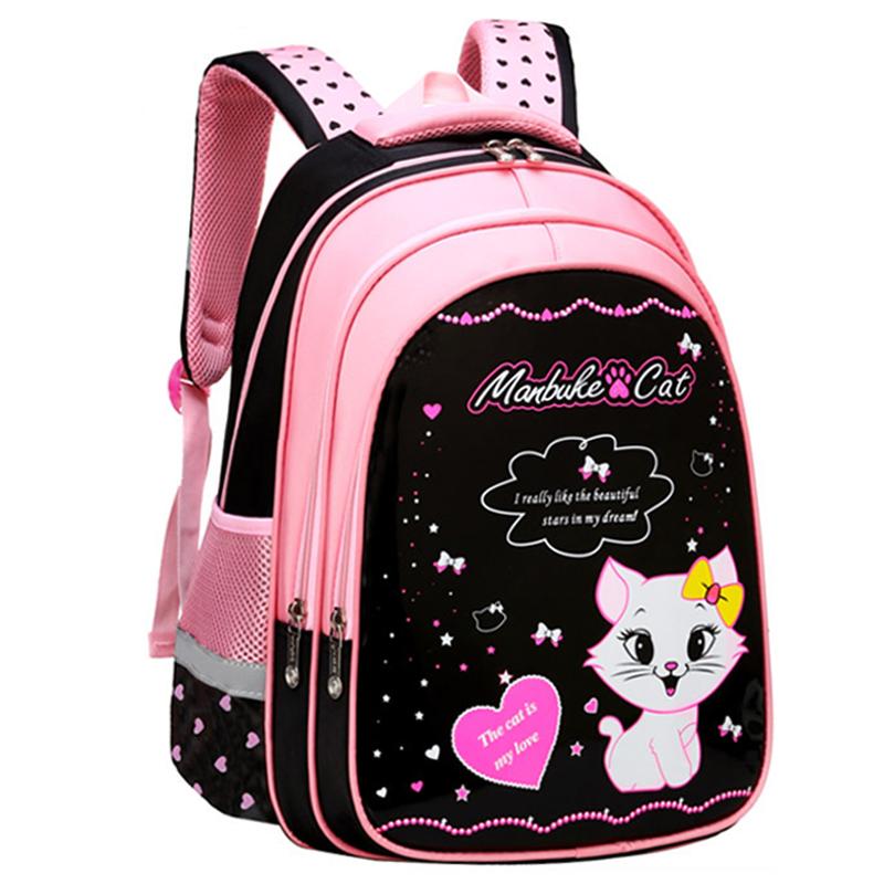 Cô Gái Dễ Thương Trường Túi Trẻ Em Sơ Cấp Ba Lô Mèo Hoạt Hình In Hình Công Chúa Schoolbag Chỉnh Hình Trẻ Em Bookbags Mochila Infantil
