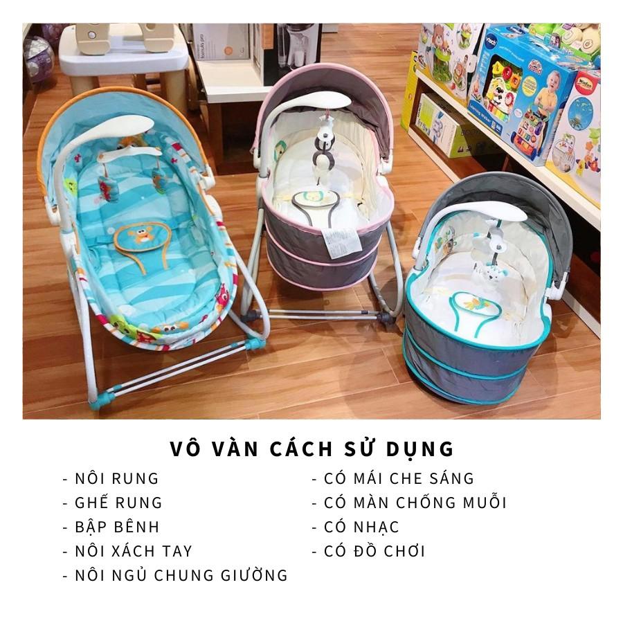 Nôi rung 5 in 1 KÈM MÀN CHỐNG MUỖI