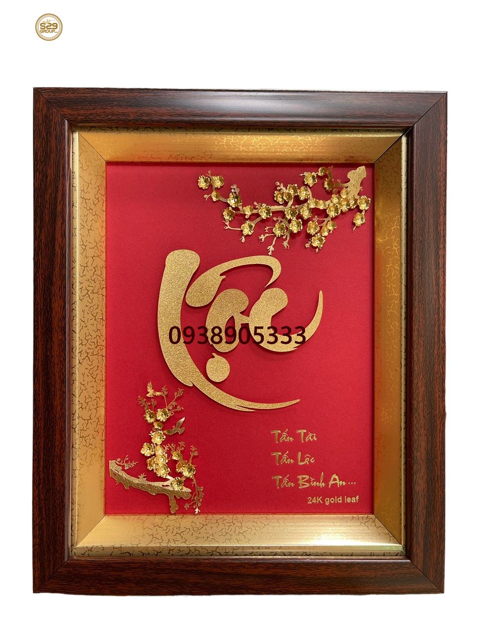 Tranh chữ lộc mạ vàng 24k,quà tặng để bàn sang trọng