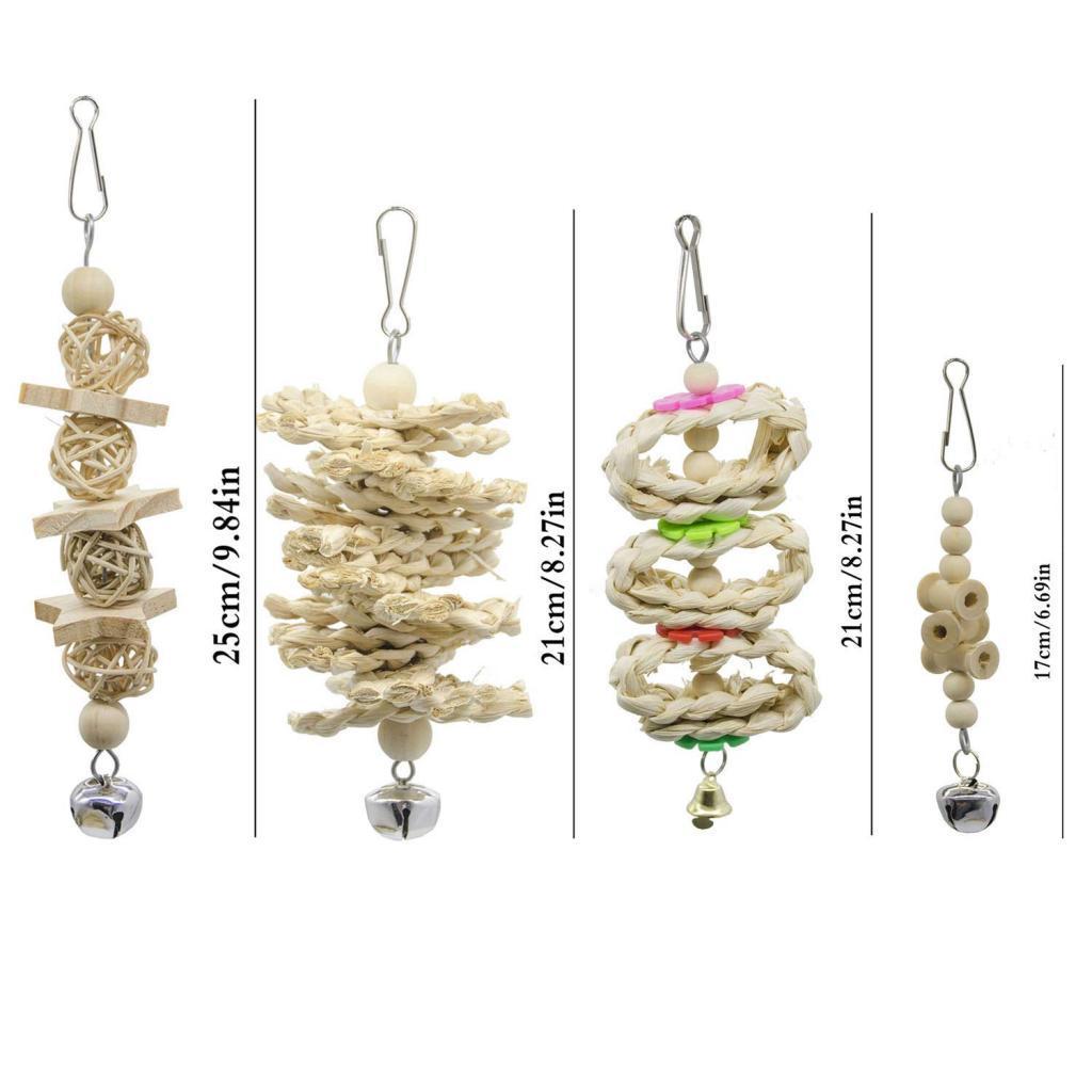 3X 7 Pcs Birds Parrot Chew Toys Birds Parrots Swing Toy For Small to Large Bird