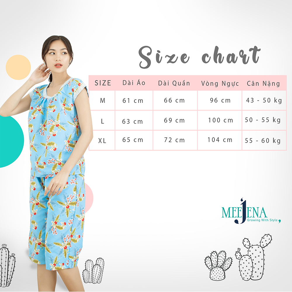 Đồ Ngủ Nữ Chất Vải TOLE Lạnh từ 43-60 kg - MEEJENA - 430
