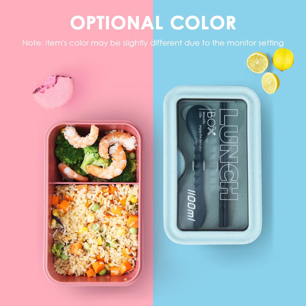 Bento Box Leak-proof Bento Lunch Box Meal Prep Containers Eco-Friendly Wheat Straw Lunch Box Kit with Chopsticks