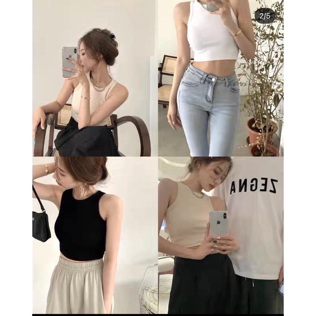 Áo ba lỗ nữ hàng Quảng Châu Cao Cấp -Áo Croptop Sát Nách Mongtoghi lạnh hàng xuất xịn siêu co dãn