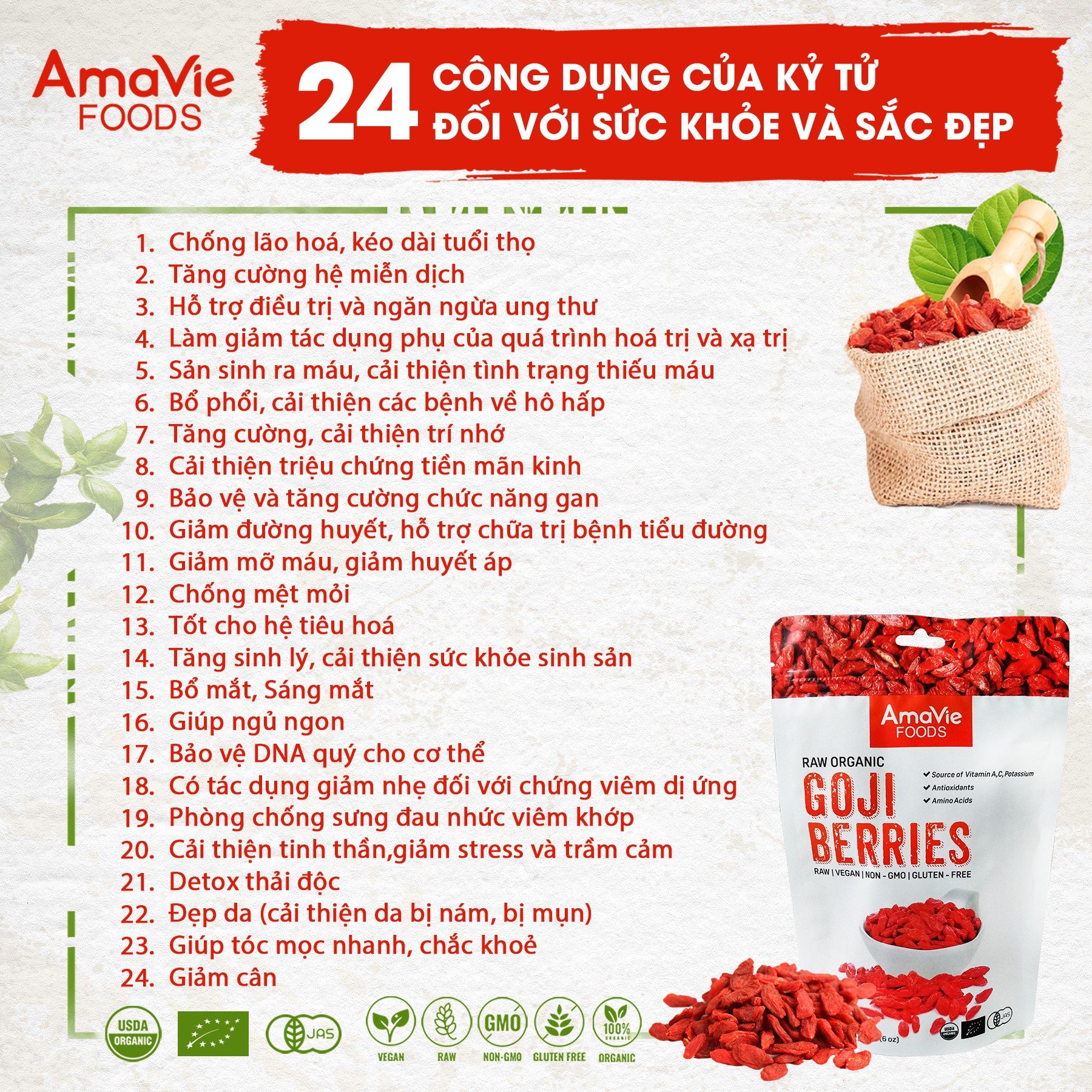 Kỷ tử hữu cơ C'LaVie 170g Organic Goji Berries C'LaVie 170g