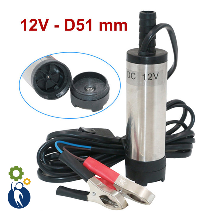 Máy Bơm Chìm Bơm Dầu Bơm Nước Mini Phi 51mm - 12V