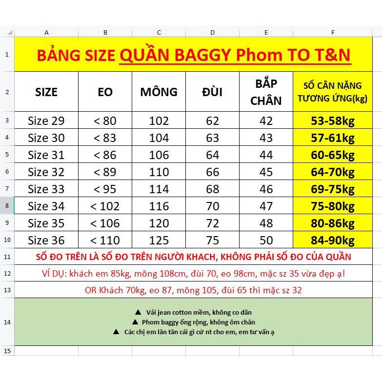 Quần jean baggy nữ hot hit Phom To đủ size