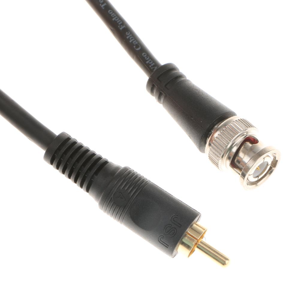 BNC Male To RCA Male M/M Coax/Coaxial For  Cable Cord Black