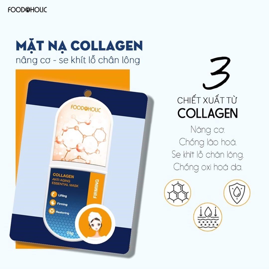 Mặt Nạ FOODAHOLIC Chiết Xuất Collagen Làm Săn Chắc Da 23g - Sản Phẩm Chính Hãng Tại Zitore