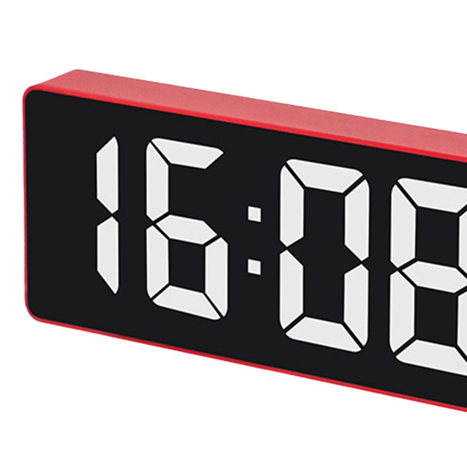 Digital Clock, LED Clock for Bedroom, Electronic Desktop Clock with Temperature Display, Adjustable Brightness, Voice Control