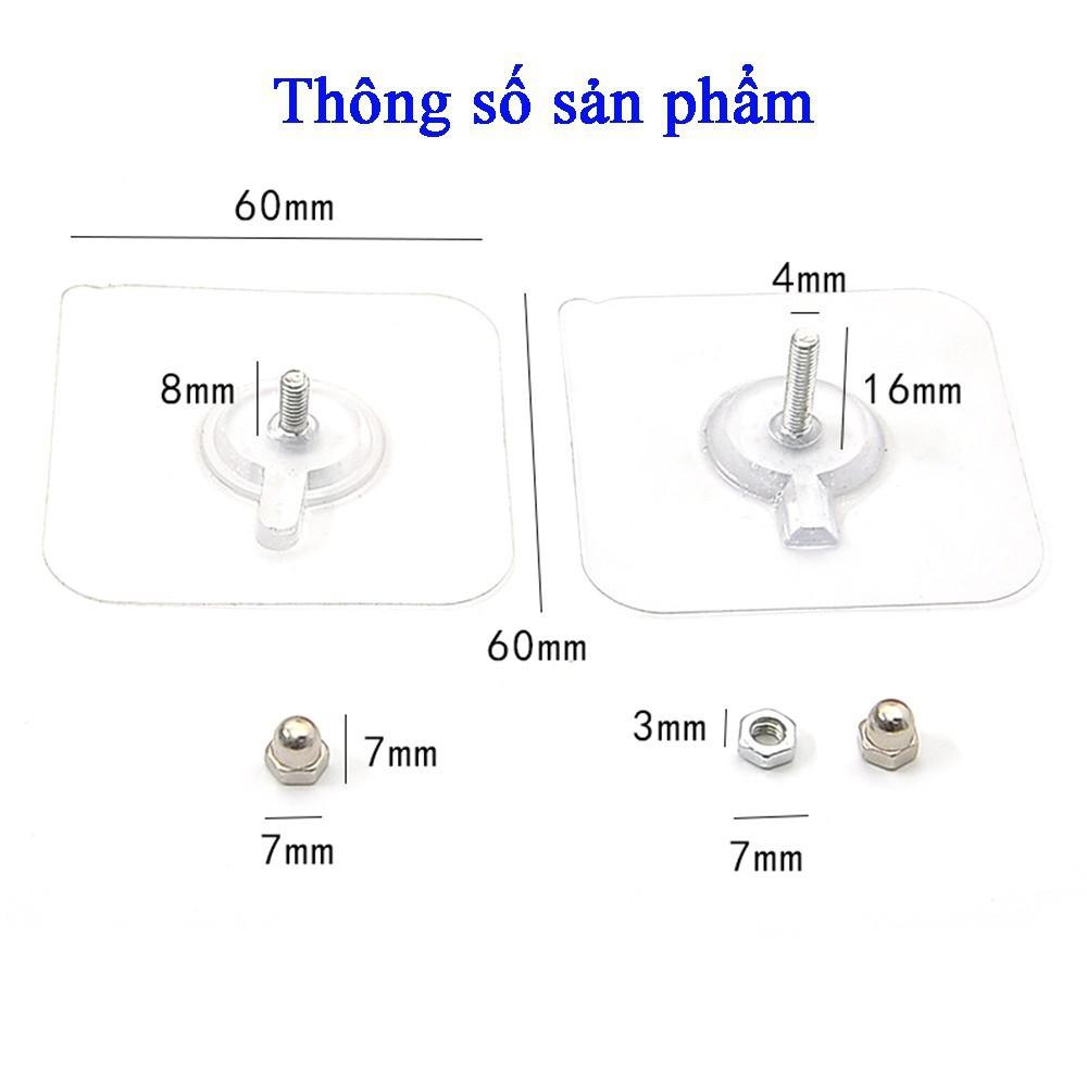 Miếng Dán Tường Kèm Ốc Vít Để Treo Đồ Gắn Giá Kệ Dán Thanh Chắn Giường Chịu Lực 5 - 10Kg