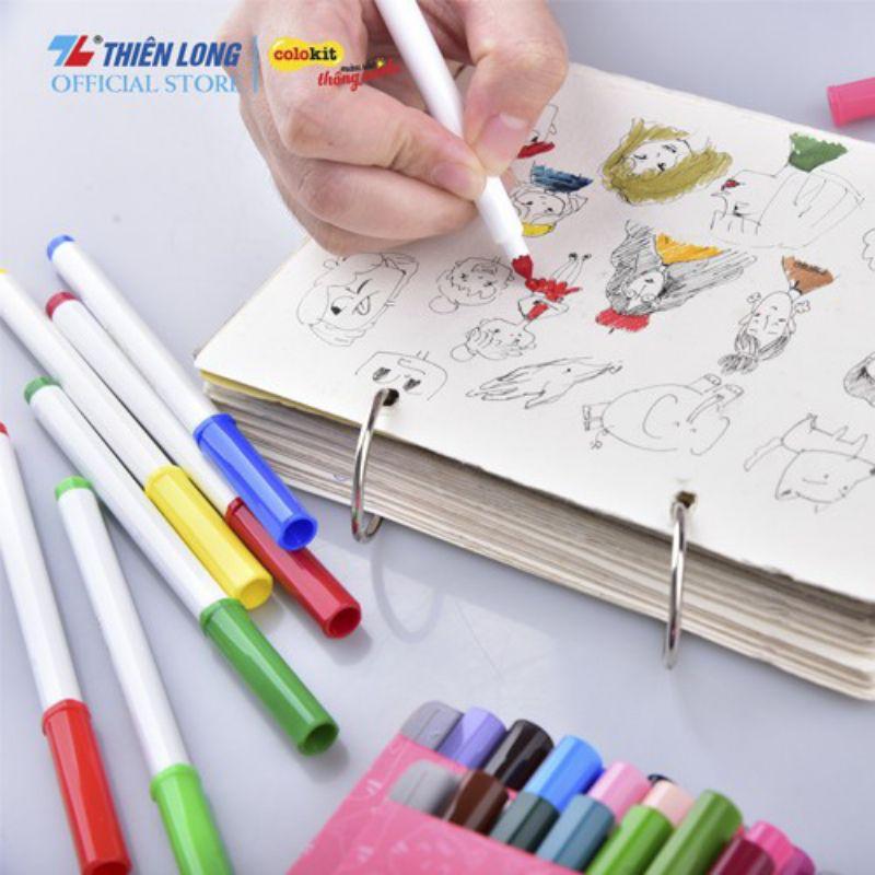 - Bộ bút lông 36 màu Fiber Pen Washable Colokit SWM-C006 chất liệu mực  an toàn