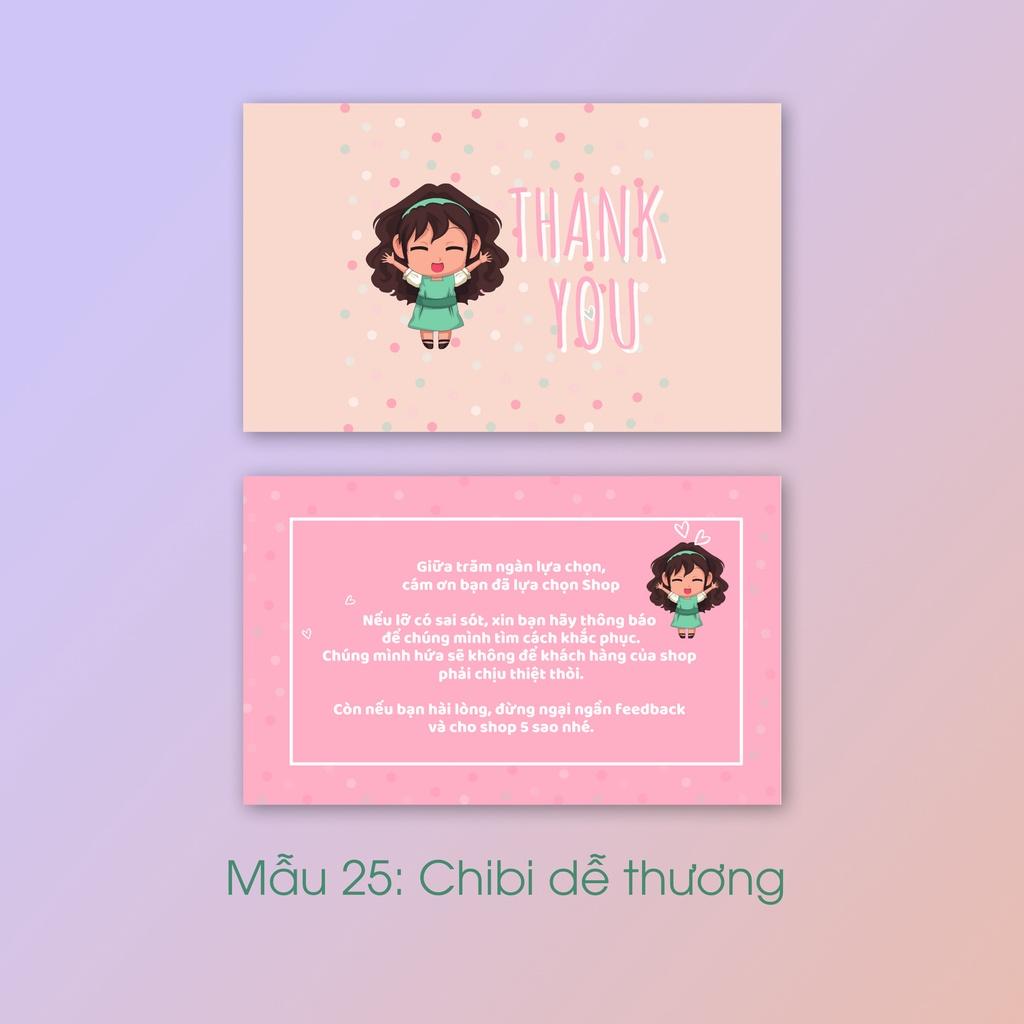 Hộp 95- 100 card cám ơn, thiệp cảm ơn hoặc Thank you card dành riêng cho shop bán hàng dùng để tặng khách hàng