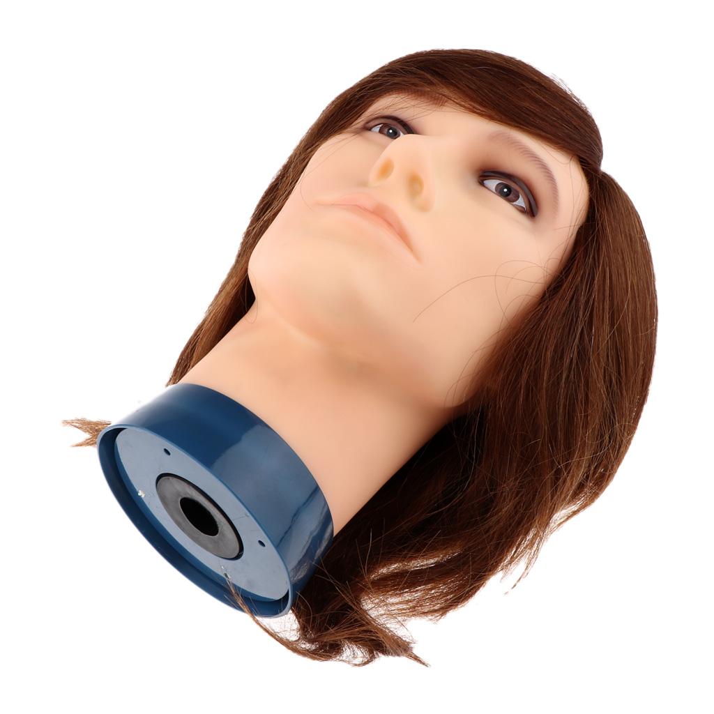 Brown   Male Mannequin Head Styling Weaving Training Manikin Head