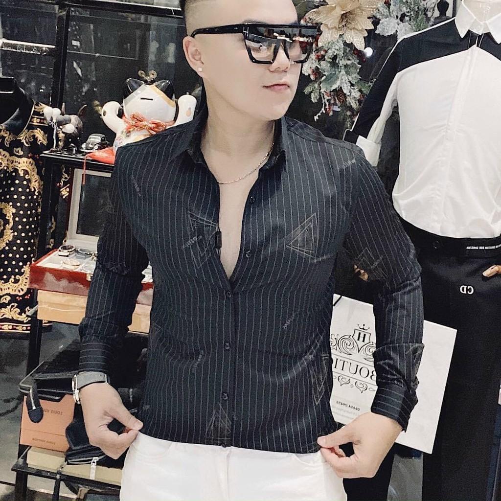 Áo sơ mi nam họa tiết 3d vải Lụa thoáng mát