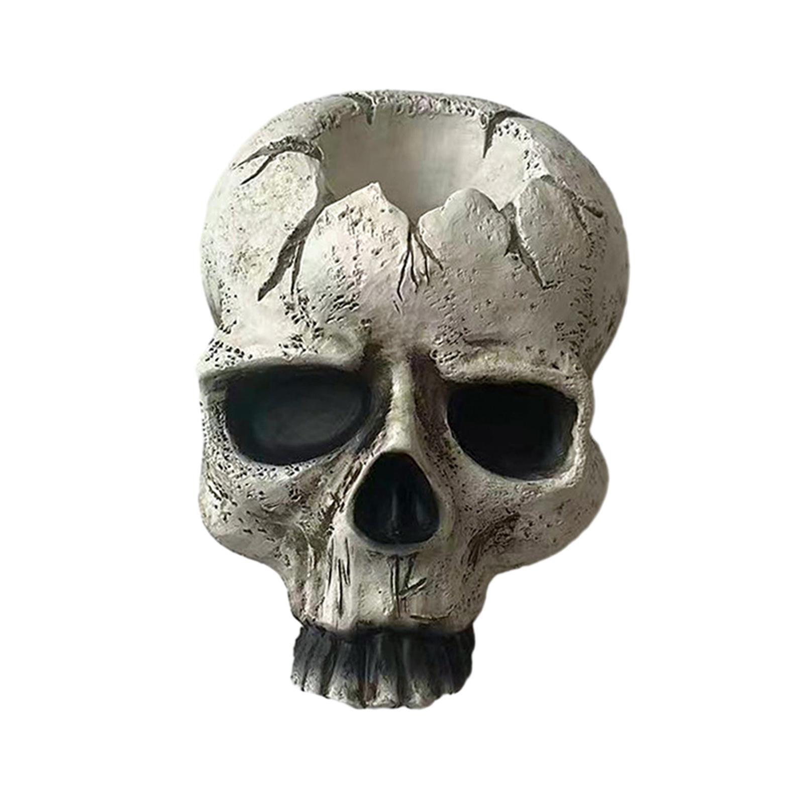 Halloween Skull Head Candle Holder Exquisite for Haunted House Holiday Party