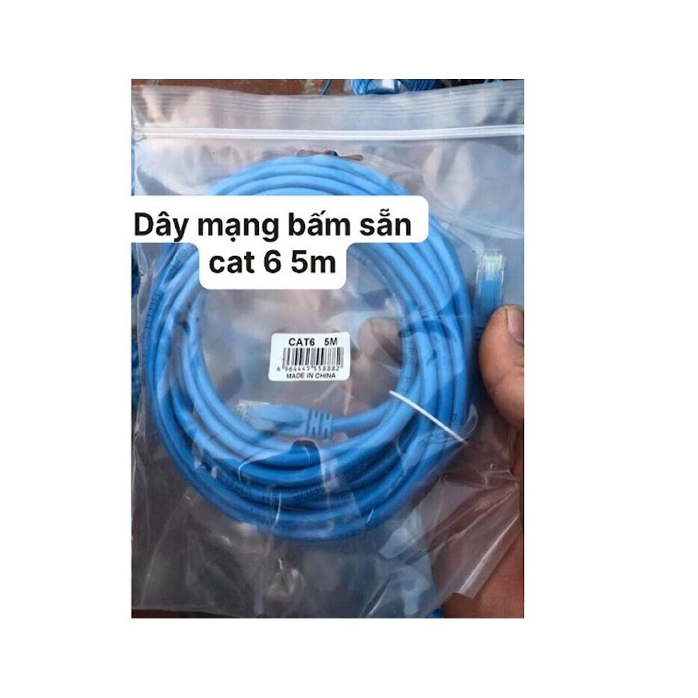 Cáp Mạng CAT6 đầu đúc 1m, 2m, 5m | Bấm Sẵn Tặng 2 đầu Chụp | Chuẩn màu CAT6 | Bảo Hành 1 đổi 1 18 tháng