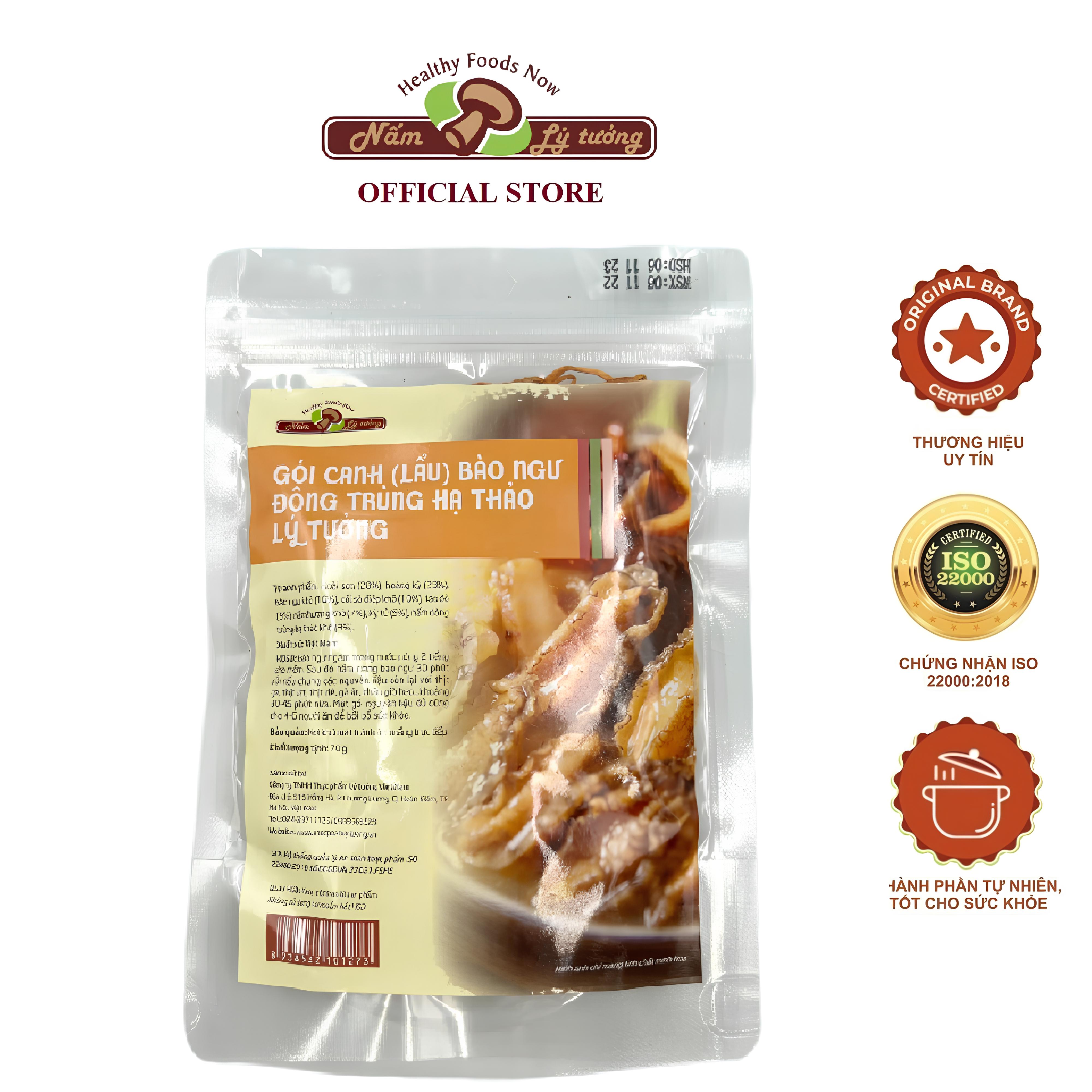 Gói canh bào ngư Đông trùng hạ thảo Lý tưởng 70g