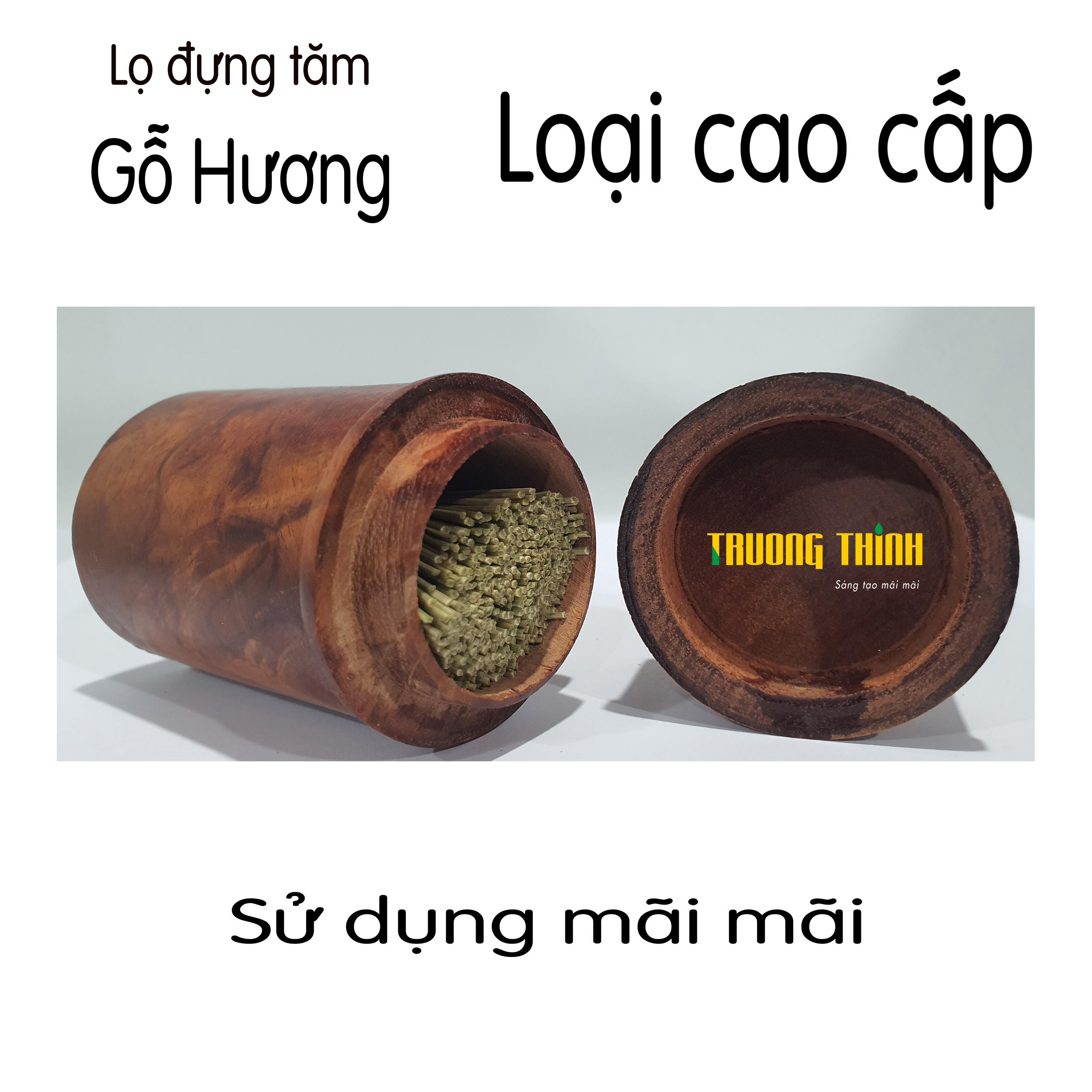 Lọ Đựng Tăm Bằng Gỗ Hương Cao Cấp Trường Thịnh Tiện Dụng Bền Đẹp Sang Trọng Tiết Kiệm – Hình Trụ Tròn.