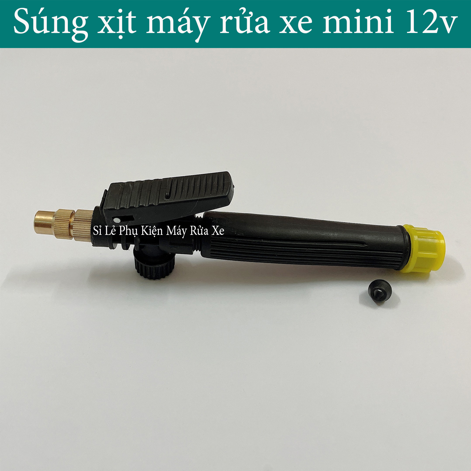 Súng xịt tăng áp lực cho máy rửa xe mini 12v - Đầu phun xoay chỉnh tia ( Nhựa ABS )